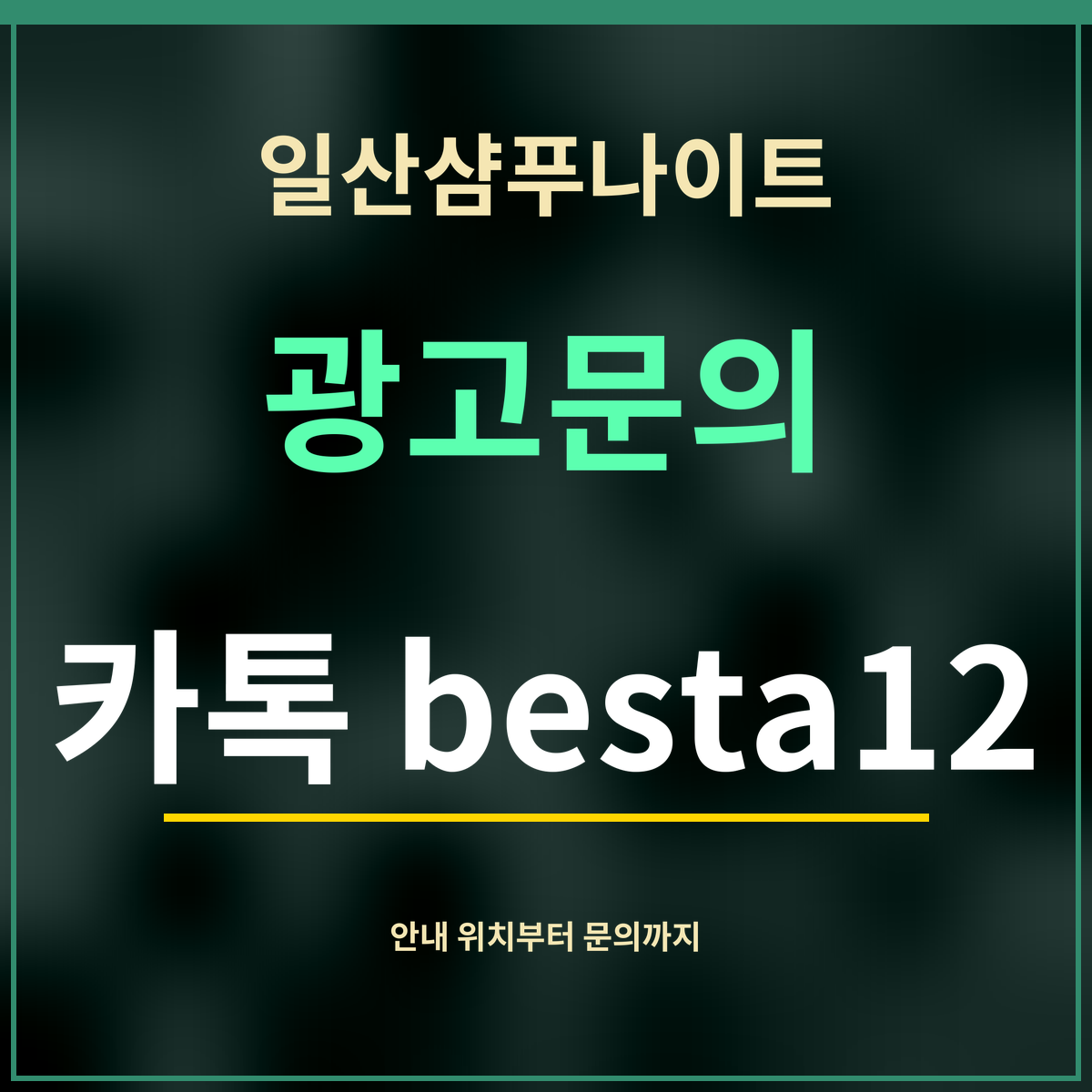 일산샴푸나이트 · 광고문의 · 카톡 besta12